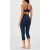 imageODODOS Womens Cross Waist Yoga Capris with Inner Pocket 19quot Inseam Gathered Crossover Workout Cropped Yoga PantsNavy