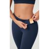 imageODODOS Womens Cross Waist Yoga Capris with Inner Pocket 19quot Inseam Gathered Crossover Workout Cropped Yoga PantsNavy