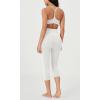 imageODODOS Womens Cross Waist Yoga Capris with Inner Pocket 19quot Inseam Gathered Crossover Workout Cropped Yoga PantsWhite