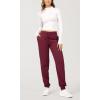 imageODODOS Womens Jogger Sweatpants Cotton French Terry High Waist Casual Lounge Pants with PocketsBurgundy