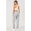 imageODODOS Womens Jogger Sweatpants Cotton French Terry High Waist Casual Lounge Pants with PocketsHeather Grey