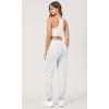 imageODODOS Womens Jogger Sweatpants Cotton French Terry High Waist Casual Lounge Pants with PocketsHeather White