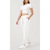 imageODODOS Womens Jogger Sweatpants Cotton French Terry High Waist Casual Lounge Pants with PocketsWhite