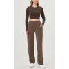 imageODODOS Womens Modal Soft Classic Pants Mid Rise PullOn Lounge Casual Work Pants with PocketsNutria