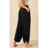 imageODODOS Womens Wide Leg Pants with Pockets Lightweight Loose Draped Casual Palazzo Lounge Pajama Harem PantsBlack