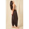 imageODODOS Womens Wide Leg Pants with Pockets Lightweight Loose Draped Casual Palazzo Lounge Pajama Harem PantsChocolate