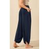 imageODODOS Womens Wide Leg Pants with Pockets Lightweight Loose Draped Casual Palazzo Lounge Pajama Harem PantsMidnight