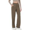 imageODODOS Womens Modal Soft Classic Pants Mid Rise PullOn Lounge Casual Work Pants with PocketsEspresso