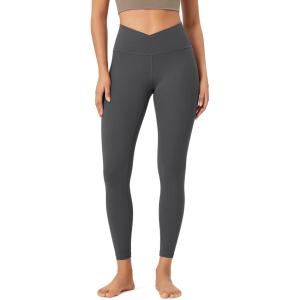 imageODODOS Womens Buttery Soft Cross Waist Leggings ODCLOUD 25quot  28quot Crossover Lounge Yoga PantsCharcoal