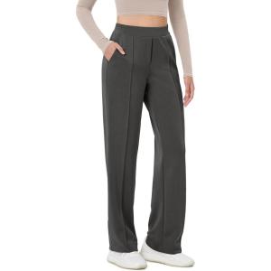 imageODODOS Womens Modal Soft Classic Pants Mid Rise PullOn Lounge Casual Work Pants with PocketsCharcoal