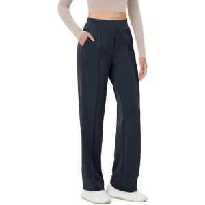 imageODODOS Womens Modal Soft Classic Pants Mid Rise PullOn Lounge Casual Work Pants with PocketsNavy