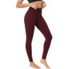 imageODODOS BodyHugging Workout Leggings with Back Pocket for Women 25quot 28quot High Waist Yoga PantsBurgundy
