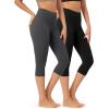 imageODODOS ODCLOUD 2Pack Buttery Soft Lounge Yoga Capris for Women 14quot  19quot  21quot High Waist Capri LeggingsBlackcharcoal