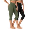 imageODODOS ODCLOUD 2Pack Buttery Soft Lounge Yoga Capris for Women 14quot  19quot  21quot High Waist Capri LeggingsBlackdark Olive