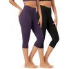 imageODODOS ODCLOUD 2Pack Buttery Soft Lounge Yoga Capris for Women 14quot  19quot  21quot High Waist Capri LeggingsBlackdark Purple