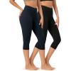 imageODODOS ODCLOUD 2Pack Buttery Soft Lounge Yoga Capris for Women 14quot  19quot  21quot High Waist Capri LeggingsBlackdeep Navy