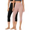 imageODODOS ODCLOUD 2Pack Buttery Soft Lounge Yoga Capris for Women 14quot  19quot  21quot High Waist Capri LeggingsBlackdusty Pink