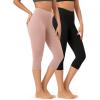 imageODODOS ODCLOUD 2Pack Buttery Soft Lounge Yoga Capris for Women 14quot  19quot  21quot High Waist Capri LeggingsBlackdusty Pink
