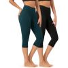 imageODODOS ODCLOUD 2Pack Buttery Soft Lounge Yoga Capris for Women 14quot  19quot  21quot High Waist Capri LeggingsBlackforest Teal