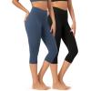 imageODODOS ODCLOUD 2Pack Buttery Soft Lounge Yoga Capris for Women 14quot  19quot  21quot High Waist Capri LeggingsBlackink Blue