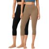 imageODODOS ODCLOUD 2Pack Buttery Soft Lounge Yoga Capris for Women 14quot  19quot  21quot High Waist Capri LeggingsBlacklight Brown