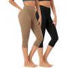 imageODODOS ODCLOUD 2Pack Buttery Soft Lounge Yoga Capris for Women 14quot  19quot  21quot High Waist Capri LeggingsBlacklight Brown