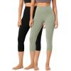 imageODODOS ODCLOUD 2Pack Buttery Soft Lounge Yoga Capris for Women 14quot  19quot  21quot High Waist Capri LeggingsBlacklime Stone