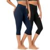 imageODODOS ODCLOUD 2Pack Buttery Soft Lounge Yoga Capris for Women 14quot  19quot  21quot High Waist Capri LeggingsBlacknavy
