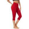 imageODODOS ODCLOUD Buttery Soft Lounge Yoga Capris for Women 14quot  19quot  21quot High Waist Capri LeggingsRed