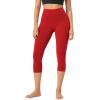 imageODODOS ODCLOUD Buttery Soft Lounge Yoga Capris for Women 14quot  19quot  21quot High Waist Capri LeggingsRed