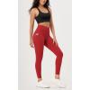 imageODODOS ODLEX 78 High Waist Workout Leggings with Pockets for Women 25quot28quot Tummy Control Athletic Yoga PantsRed