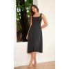 imageODODOS Square Neck Midi Dress with Pockets for Women Summer Casual Sleeveless Sundress Flare Tank DressCharcoal