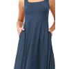 imageODODOS Square Neck Midi Dress with Pockets for Women Summer Casual Sleeveless Sundress Flare Tank DressDark Blue