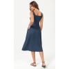 imageODODOS Square Neck Midi Dress with Pockets for Women Summer Casual Sleeveless Sundress Flare Tank DressDark Blue