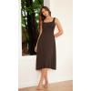 imageODODOS Square Neck Midi Dress with Pockets for Women Summer Casual Sleeveless Sundress Flare Tank DressDark Brown