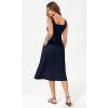 imageODODOS Square Neck Midi Dress with Pockets for Women Summer Casual Sleeveless Sundress Flare Tank DressDeep Navy