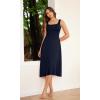 imageODODOS Square Neck Midi Dress with Pockets for Women Summer Casual Sleeveless Sundress Flare Tank DressDeep Navy
