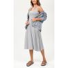 imageODODOS Square Neck Midi Dress with Pockets for Women Summer Casual Sleeveless Sundress Flare Tank DressHeather Grey