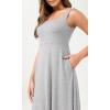 imageODODOS Square Neck Midi Dress with Pockets for Women Summer Casual Sleeveless Sundress Flare Tank DressHeather Grey
