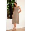 imageODODOS Square Neck Midi Dress with Pockets for Women Summer Casual Sleeveless Sundress Flare Tank DressKhaki