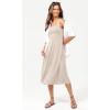 imageODODOS Square Neck Midi Dress with Pockets for Women Summer Casual Sleeveless Sundress Flare Tank DressTaupe