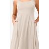 imageODODOS Square Neck Midi Dress with Pockets for Women Summer Casual Sleeveless Sundress Flare Tank DressTaupe