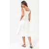 imageODODOS Square Neck Midi Dress with Pockets for Women Summer Casual Sleeveless Sundress Flare Tank DressWhite