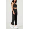 imageODODOS Womens Modal Soft Relaxed Cropped Pants High Waist Casual Wide Leg Pants with Pockets  25quot InseamBlack