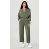 imageODODOS Womens Modal Soft Relaxed Cropped Pants High Waist Casual Wide Leg Pants with Pockets  25quot InseamDark Sage