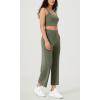 imageODODOS Womens Modal Soft Relaxed Cropped Pants High Waist Casual Wide Leg Pants with Pockets  25quot InseamDark Sage