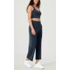 imageODODOS Womens Modal Soft Relaxed Cropped Pants High Waist Casual Wide Leg Pants with Pockets  25quot InseamNavy