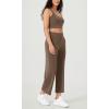 imageODODOS Womens Modal Soft Relaxed Cropped Pants High Waist Casual Wide Leg Pants with Pockets  25quot InseamNutria
