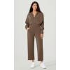 imageODODOS Womens Modal Soft Relaxed Cropped Pants High Waist Casual Wide Leg Pants with Pockets  25quot InseamNutria