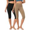 imageODODOS ODCLOUD 2Pack Buttery Soft Lounge Yoga Capris for Women 14quot  19quot  21quot High Waist Capri LeggingsBlacklight Brown